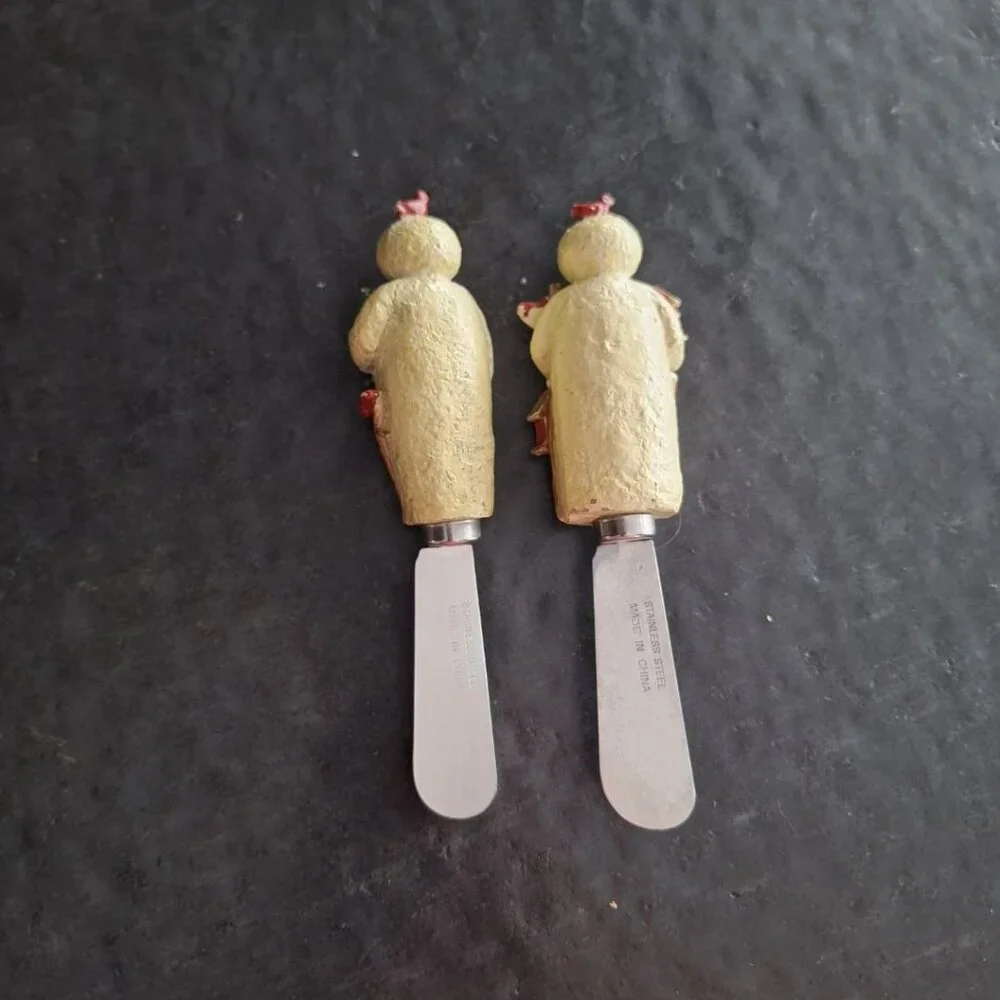 Snowman Knife Tiny Small Charcuterie‎ Board Holidays Serving Butter Cheeseball
